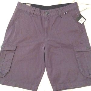 Hurley "Renegade" Relaxed Fit Cargo Shorts, Dark Slate Gray, Size 34…